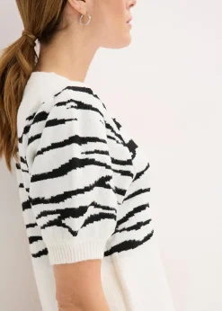 bonprix Pull à manches bouffantes|Femme Maille|Pulls & Gilets