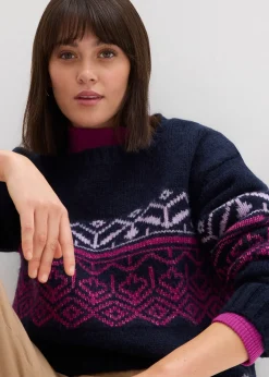 bonprix Pull à motif norvégien|Femme Maille|Pulls & Gilets