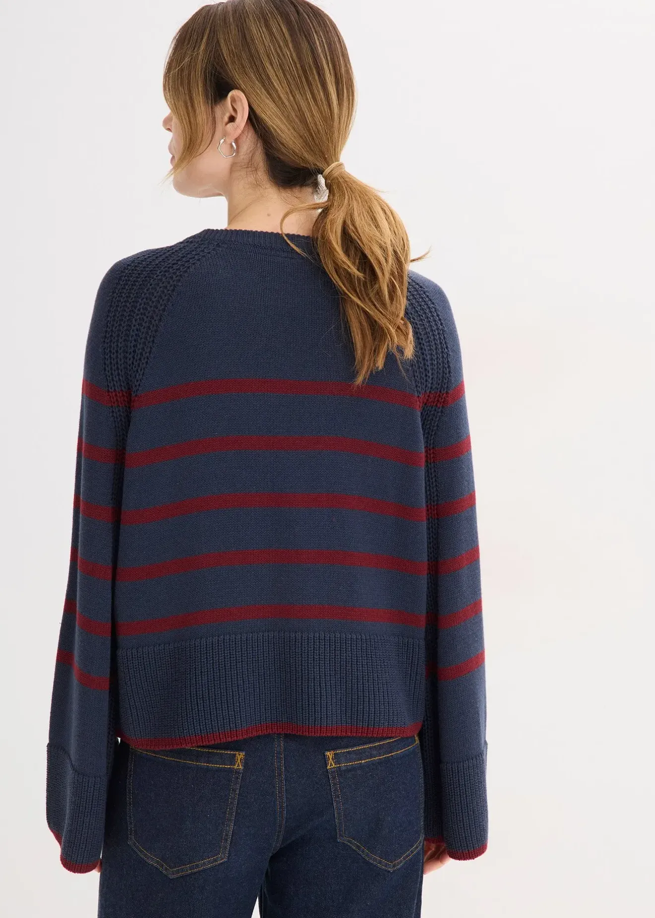 bonprix Pull à rayures contrastantes|Femme Maille|Pulls & Gilets