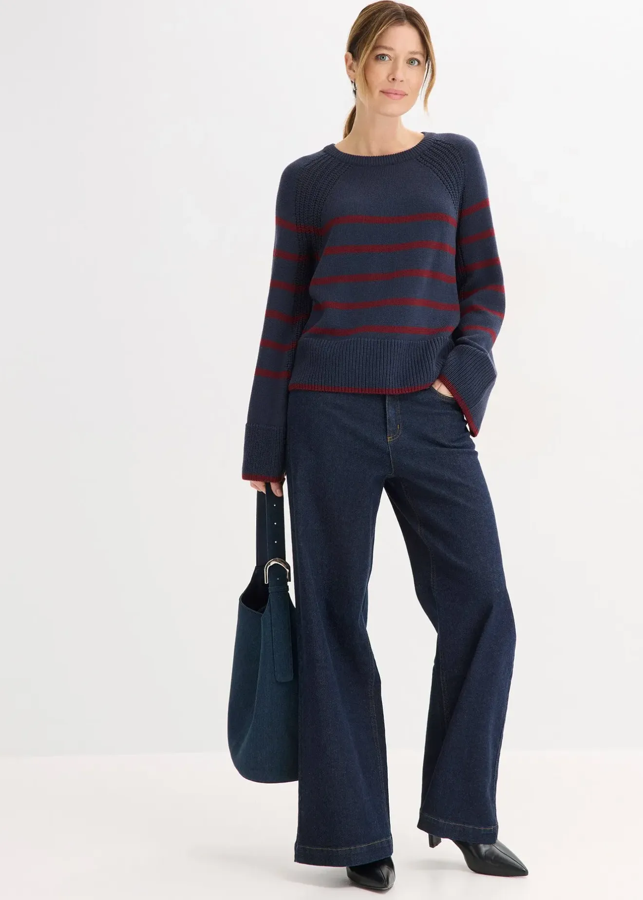 bonprix Pull à rayures contrastantes|Femme Maille|Pulls & Gilets