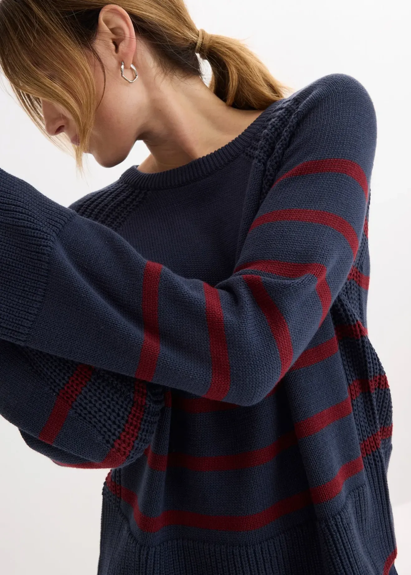 bonprix Pull à rayures contrastantes|Femme Maille|Pulls & Gilets