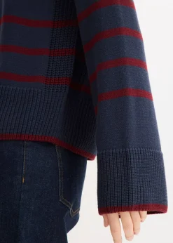 bonprix Pull à rayures contrastantes|Femme Maille|Pulls & Gilets