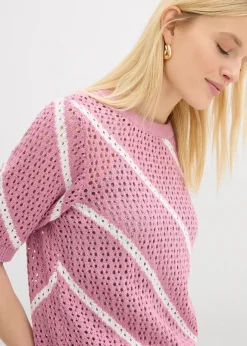 bonprix Pull ajouré 100% coton|Femme Maille|Pulls & Gilets