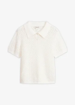 bonprix Pull ajouré 100% coton|Femme Maille|T-Shirts & Tops