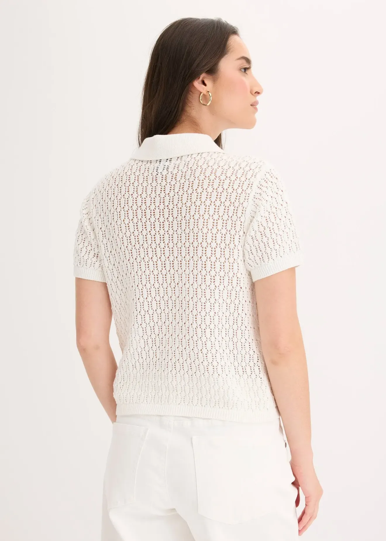 bonprix Pull ajouré 100% coton|Femme Maille|T-Shirts & Tops