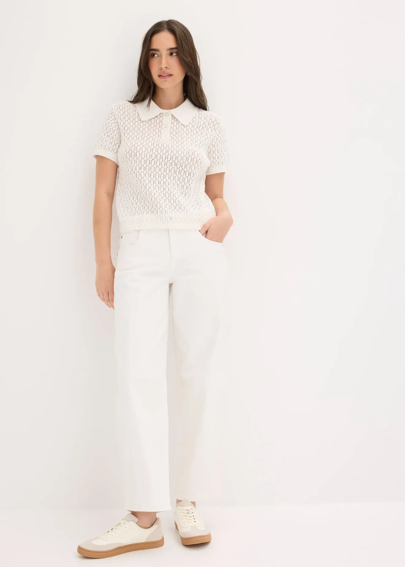 bonprix Pull ajouré 100% coton|Femme Maille|T-Shirts & Tops