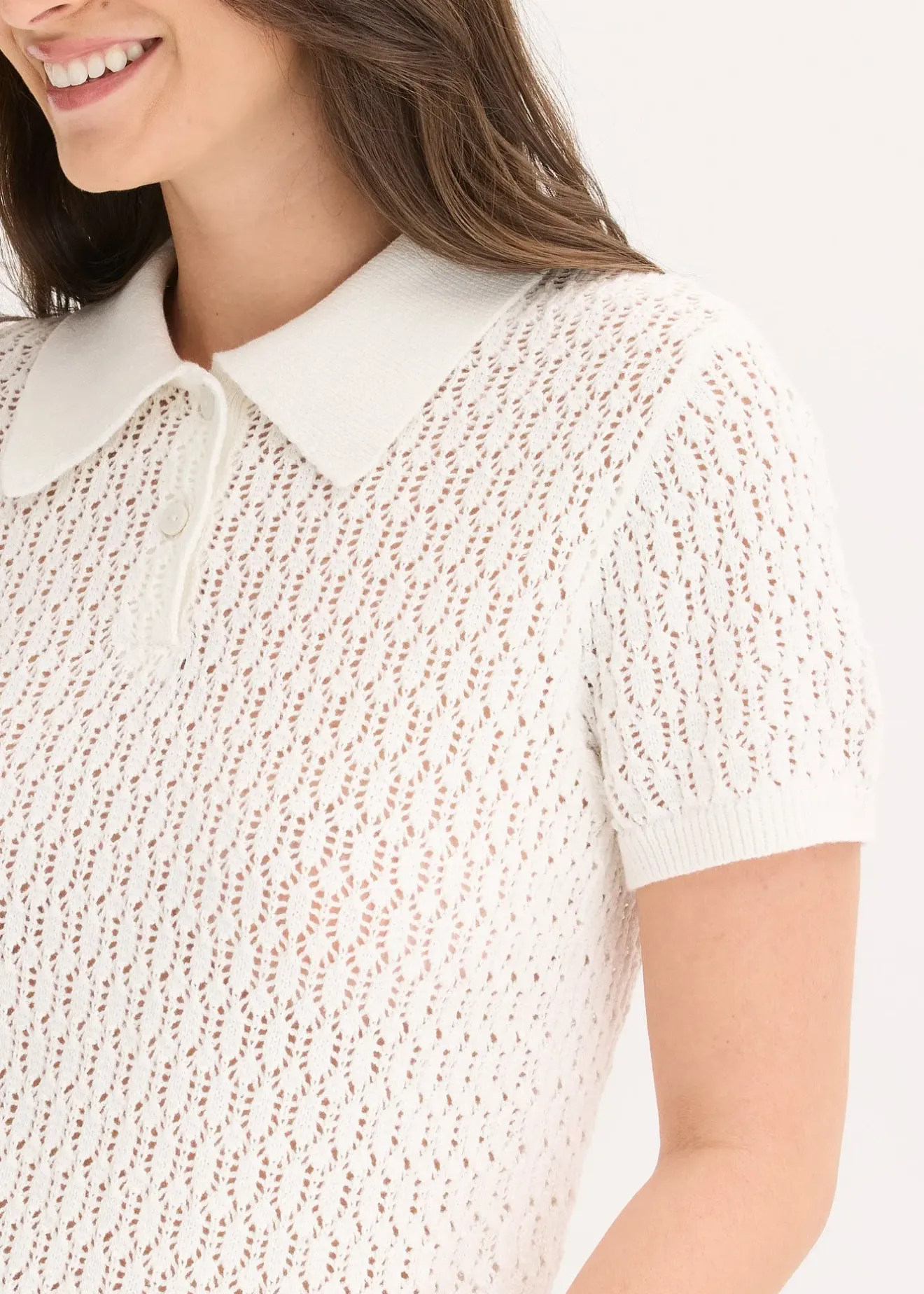 bonprix Pull ajouré 100% coton|Femme Maille|T-Shirts & Tops