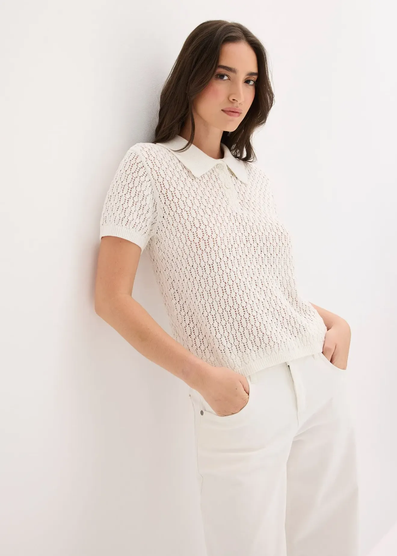 bonprix Pull ajouré 100% coton|Femme Maille|T-Shirts & Tops