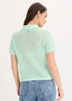 Femme bonprix Maille|T-Shirts & Tops|Pull ajouré 100% coton