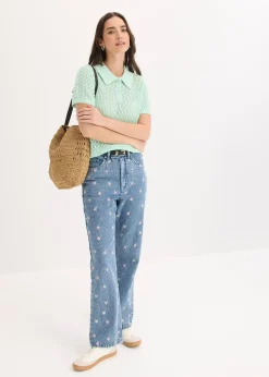 Femme bonprix Maille|T-Shirts & Tops|Pull ajouré 100% coton