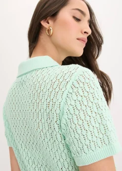 Femme bonprix Maille|T-Shirts & Tops|Pull ajouré 100% coton