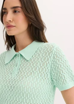 Femme bonprix Maille|T-Shirts & Tops|Pull ajouré 100% coton