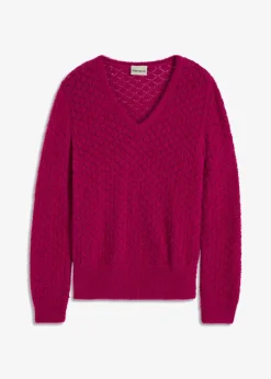 Femme bonprix Maille|Pulls & Gilets|Pull ajouré avec fil peluche