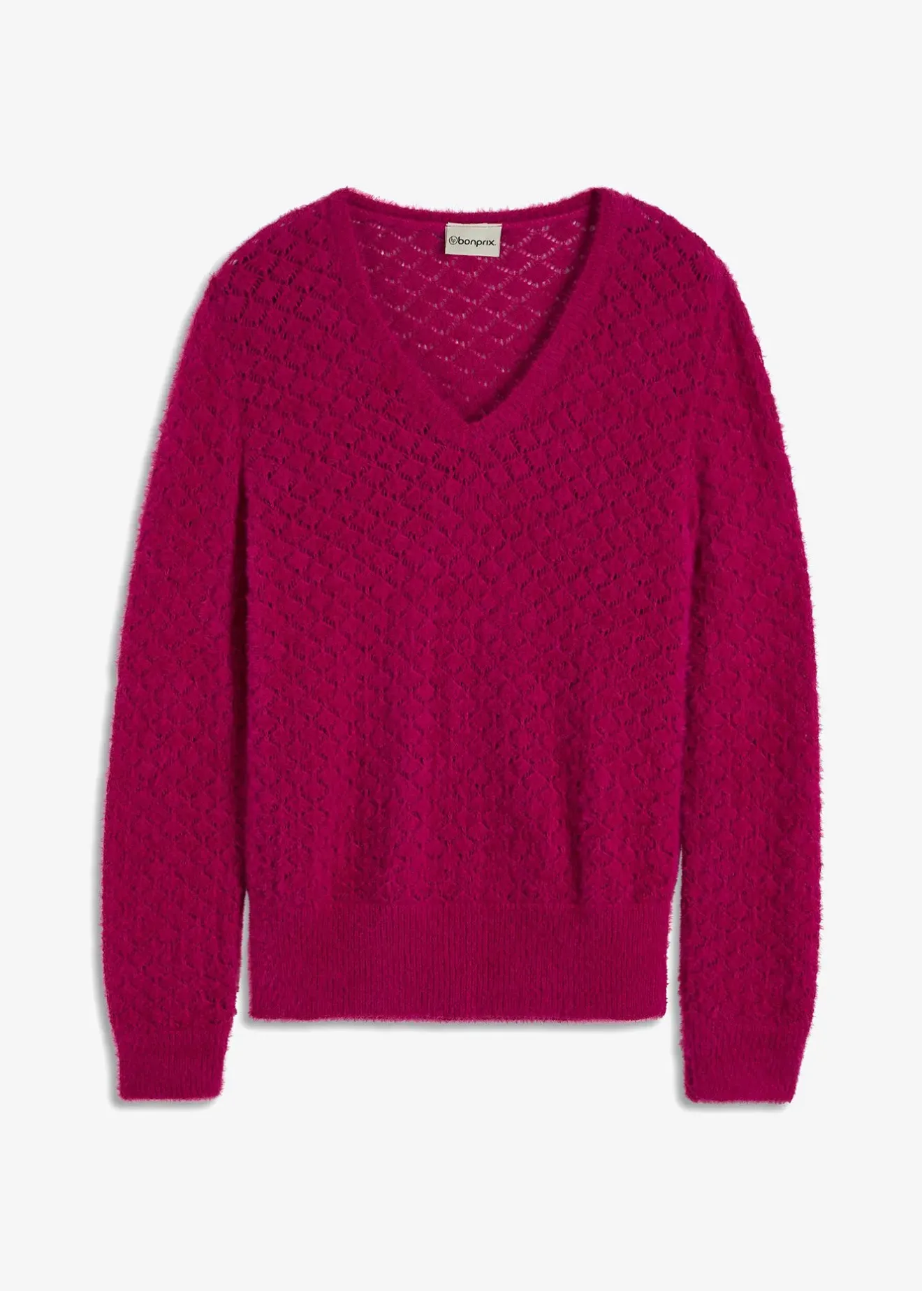 Femme bonprix Maille|Pulls & Gilets|Pull ajouré avec fil peluche