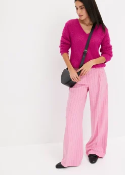 Femme bonprix Maille|Pulls & Gilets|Pull ajouré avec fil peluche