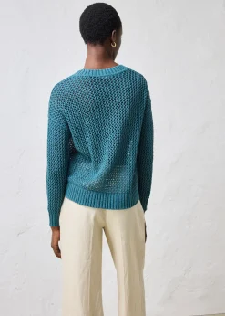 bonprix Pull ajouré en lin mélangé|Femme Maille|Premium
