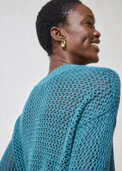 bonprix Pull ajouré en lin mélangé|Femme Maille|Premium