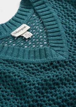 bonprix Pull ajouré en lin mélangé|Femme Maille|Premium