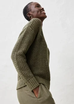 bonprix Pull ajouré en lin mélangé|Femme Maille|Premium