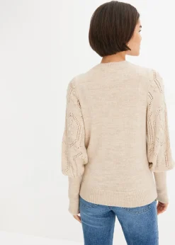 Femme bonprix Maille|Pulls & Gilets|Pull aux manches ajourées