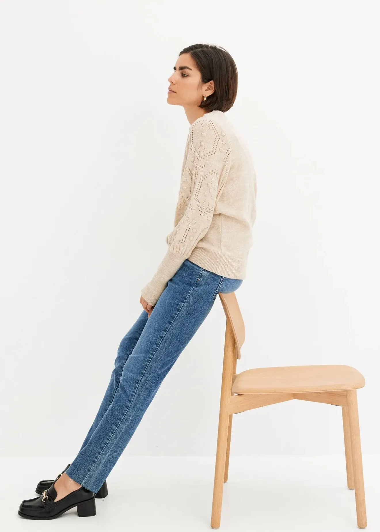 Femme bonprix Maille|Pulls & Gilets|Pull aux manches ajourées