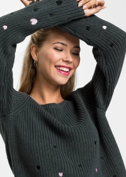 Femme bonprix Maille|Pulls & Gilets|Pull avec broderies