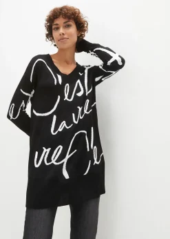 bonprix Pull avec inscription|Femme Maille|Pulls & Gilets