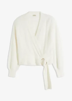 Femme bonprix Maille|Pulls & Gilets|Pull cache-cœur avec accessoire