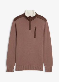 Homme bonprix Vêtements De Plein Air|Pulls & Gilets|Pull camionneur à empiècement tissé