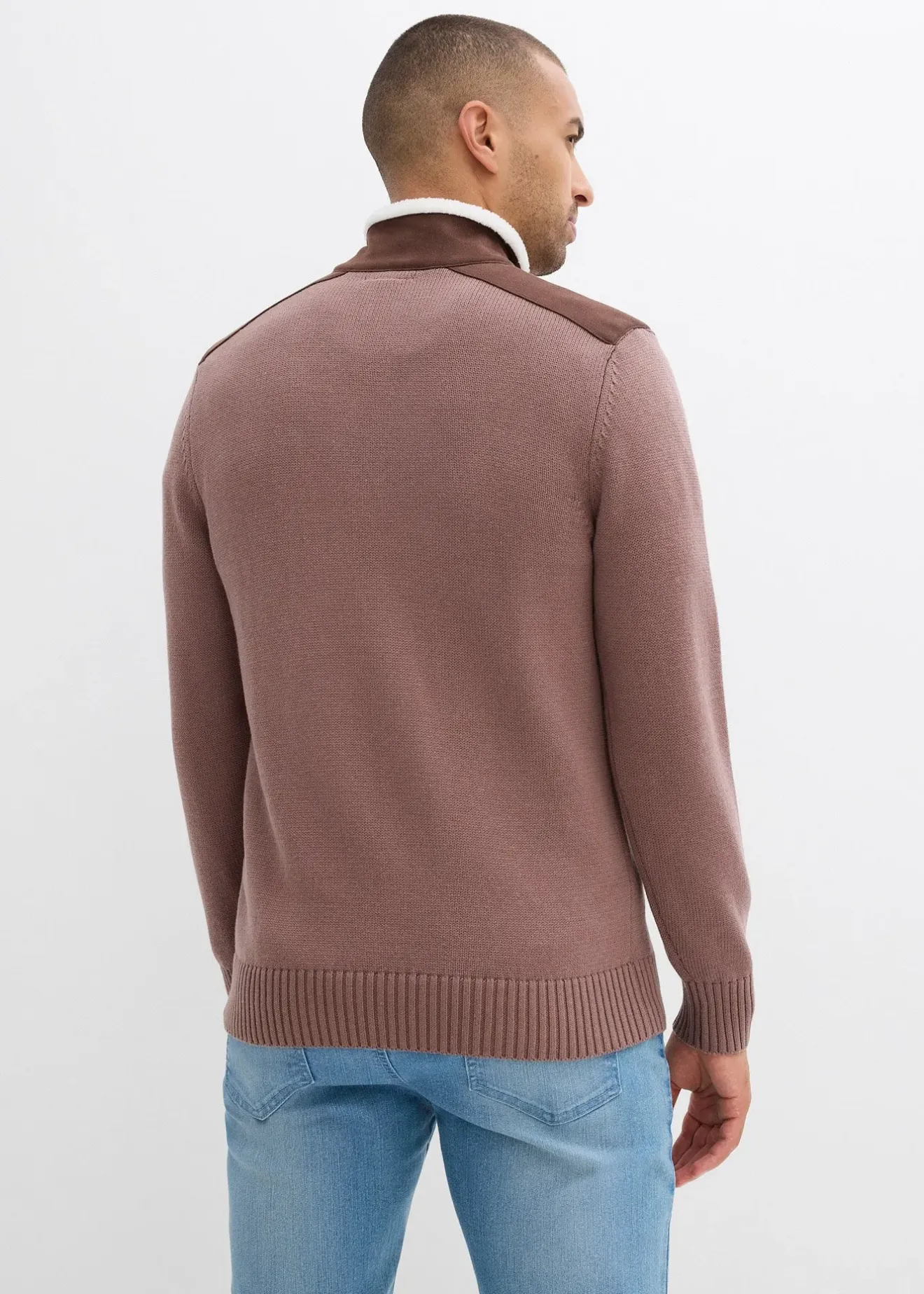 Homme bonprix Vêtements De Plein Air|Pulls & Gilets|Pull camionneur à empiècement tissé