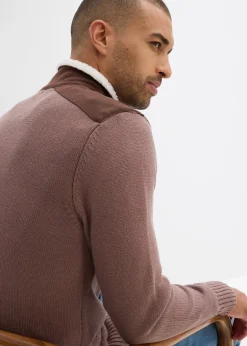 Homme bonprix Vêtements De Plein Air|Pulls & Gilets|Pull camionneur à empiècement tissé