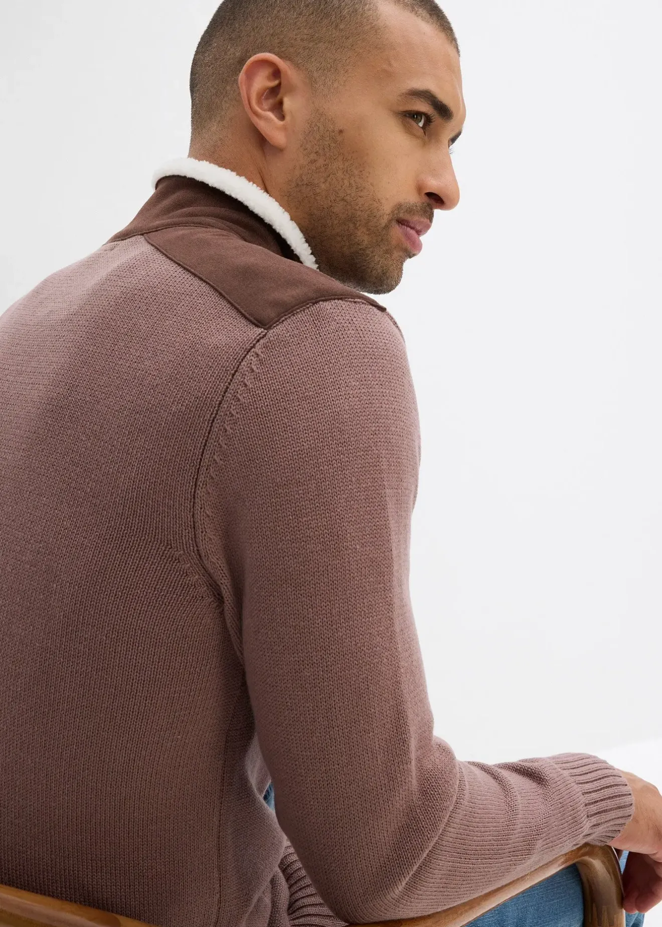 Homme bonprix Vêtements De Plein Air|Pulls & Gilets|Pull camionneur à empiècement tissé