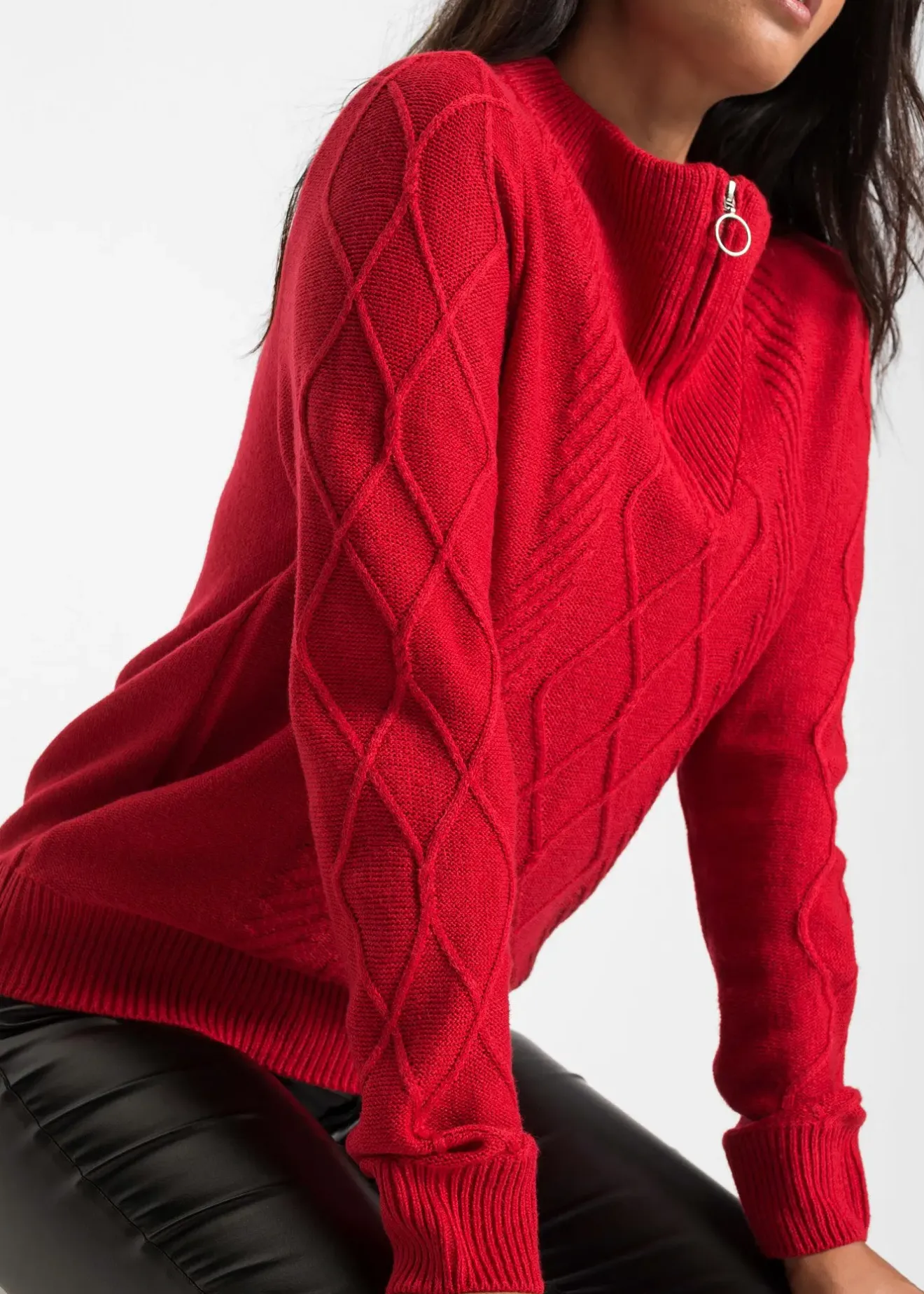 bonprix Pull camionneur en maille torsadée|Femme Pulls & Gilets