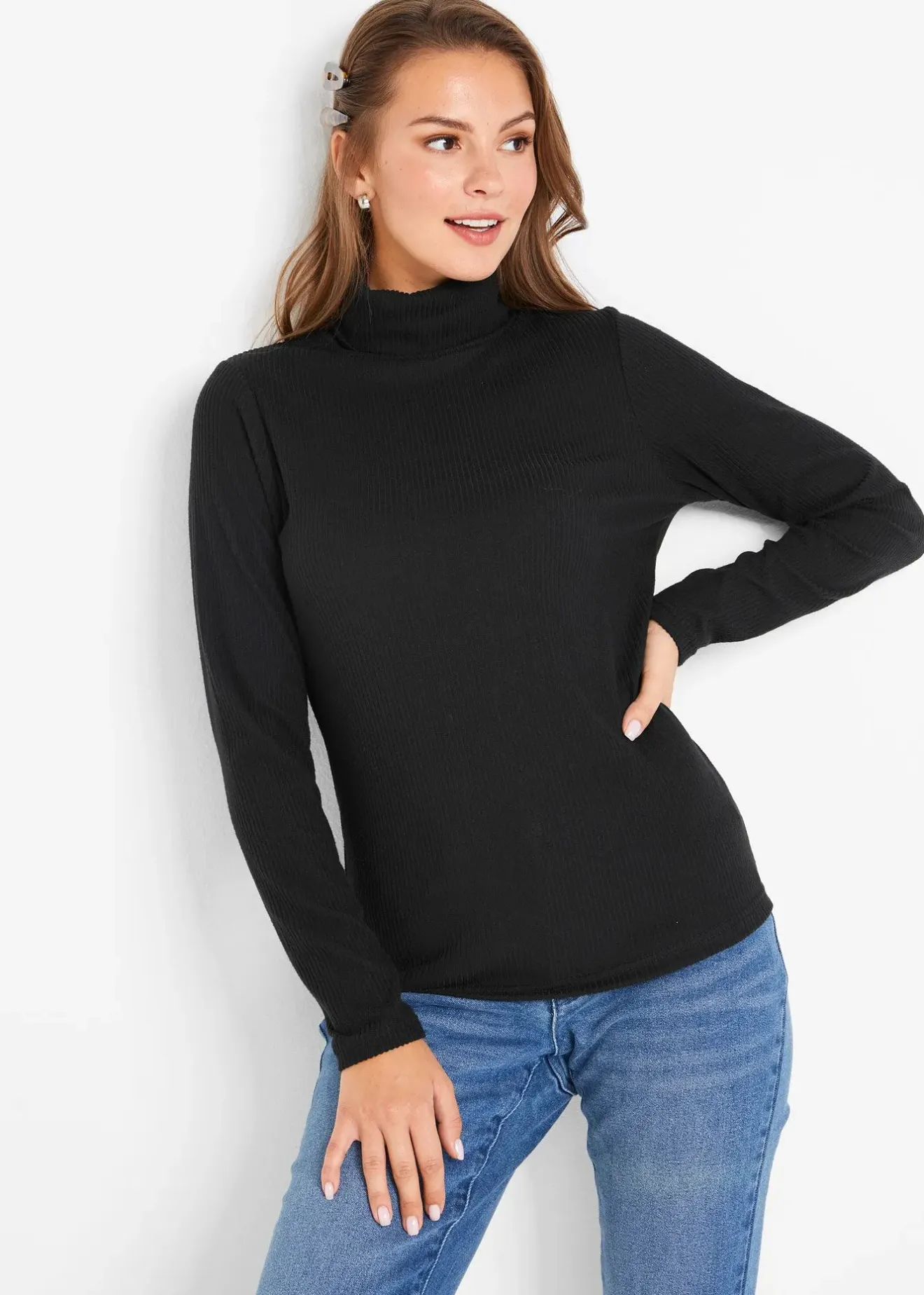 Femme bonprix Vêtements Thermiques|T-Shirts & Tops|Pull chaud à col roulé