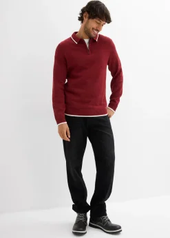 Homme bonprix Pulls & Gilets|Pull col polo en coton recyclé majoritaire