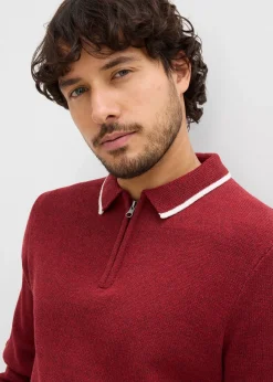 Homme bonprix Pulls & Gilets|Pull col polo en coton recyclé majoritaire