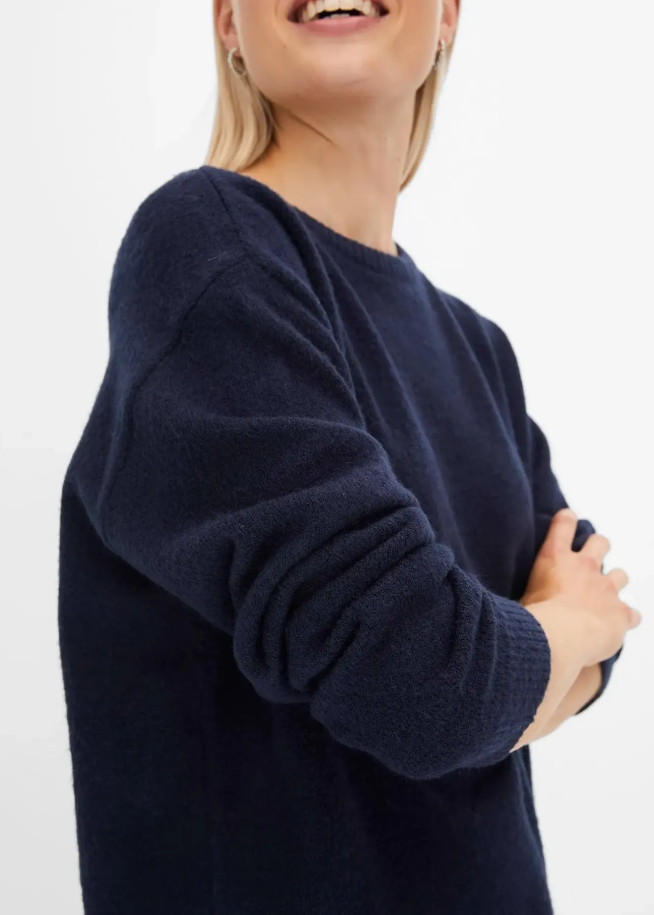 bonprix Pull col rond à épaules descendues|Femme Maille|Pulls & Gilets