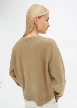 bonprix Pull col rond à épaules descendues|Femme Maille|Pulls & Gilets