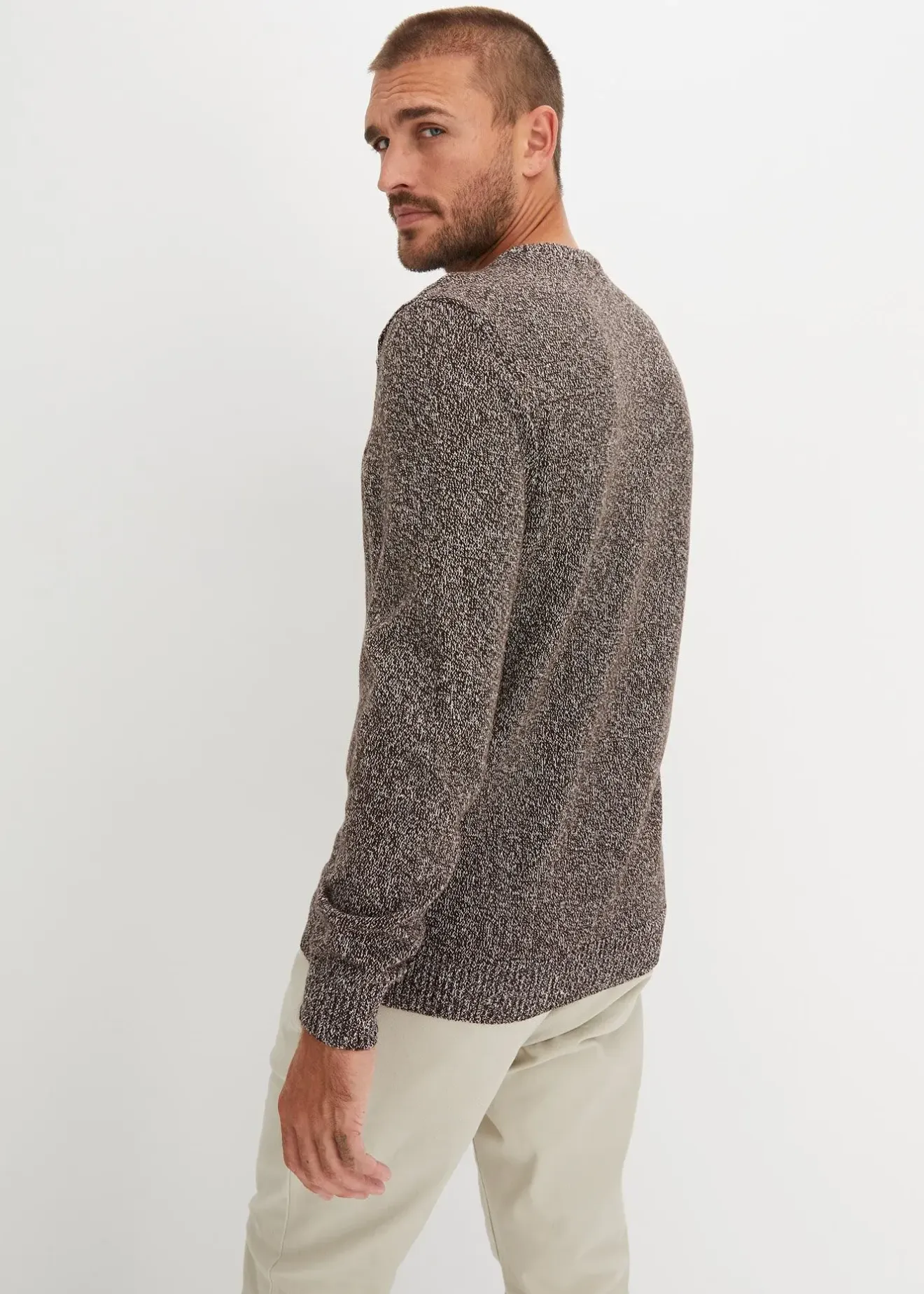 Homme bonprix Pulls & Gilets|Pull col rond en coton mélangé