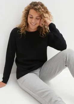 bonprix Pull col rond en maille milano côtelée|Femme Maille|Pulls & Gilets