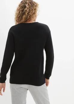 bonprix Pull col rond en maille milano côtelée|Femme Maille|Pulls & Gilets