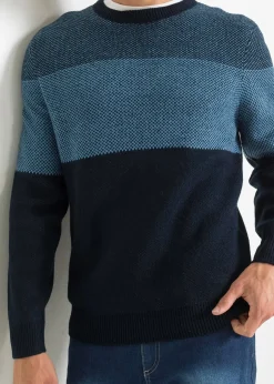 bonprix Pull col rond style color block|Homme Pulls & Gilets
