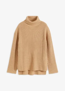 bonprix Pull col roulé 100% coton|Femme Maille|Pulls & Gilets