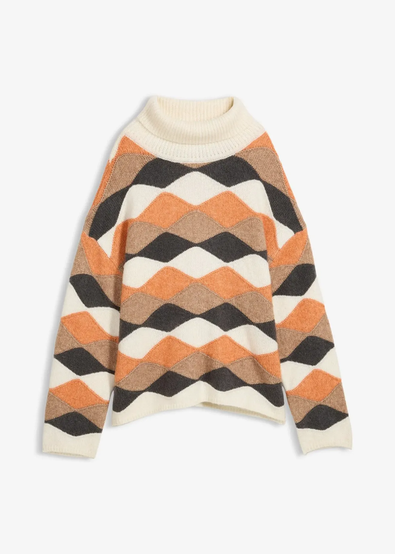 bonprix Pull col roulé à motif graphique|Femme Maille|Pulls & Gilets