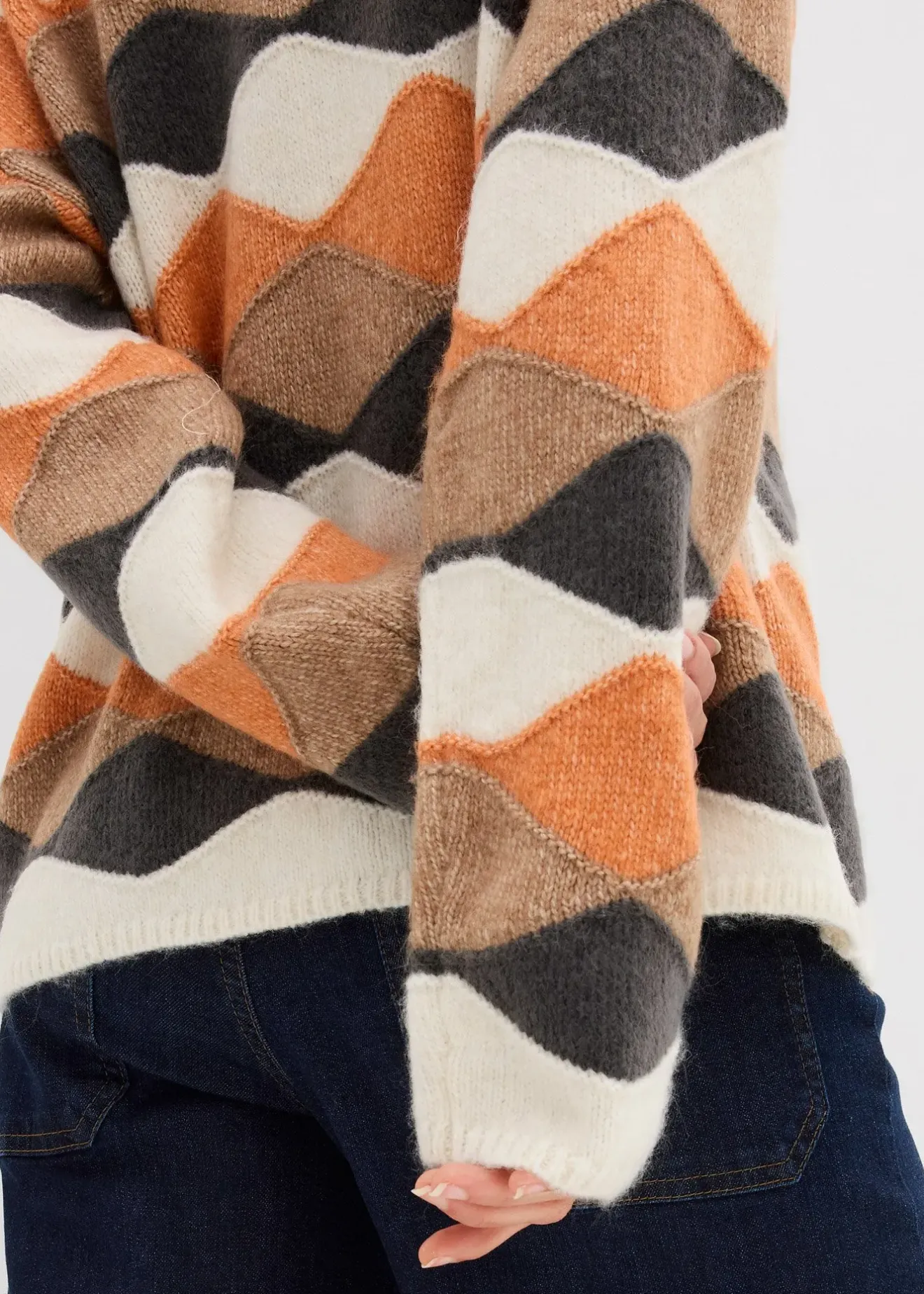 bonprix Pull col roulé à motif graphique|Femme Maille|Pulls & Gilets