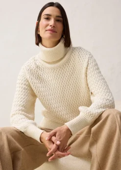 bonprix Pull col roulé avec laine mérinos|Femme Maille|Premium