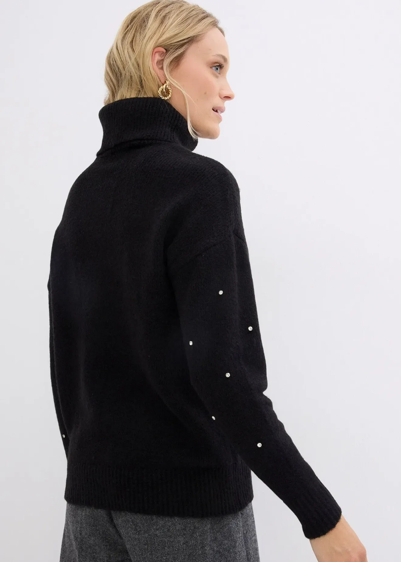 bonprix Pull col roulé avec strass|Femme Maille|Pulls & Gilets