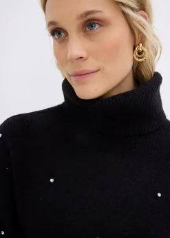 bonprix Pull col roulé avec strass|Femme Maille|Pulls & Gilets