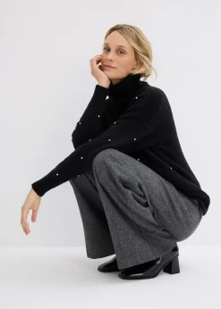 bonprix Pull col roulé avec strass|Femme Maille|Pulls & Gilets