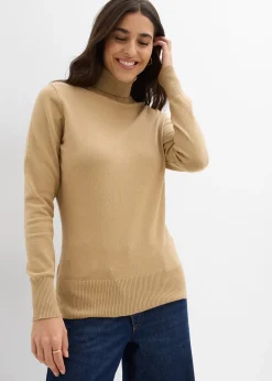 Femme bonprix Maille|Basiques|Pull col roulé basique
